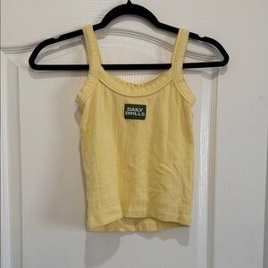 Daily Drills!!! Baby Yellow Ribbed Tank